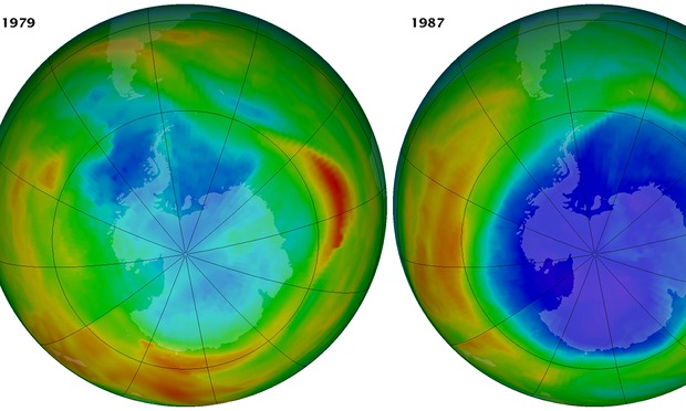 Two images that raised global alarm over the ozone layer.