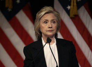 Democratic presidential hopeful Hillary Rodham Clinton speaks at a campaign event in New York, Monday, July 13, 2015. (AP Photo/Seth Wenig)